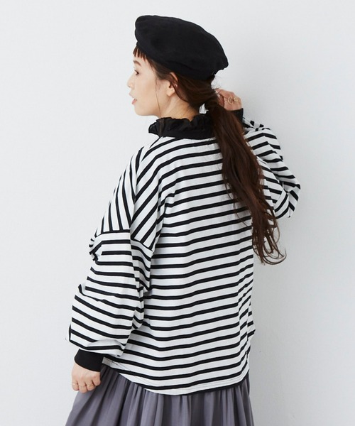 Libra Cue(リブラ キュー)の「リラックスボリュームカットソー(Tシャツ/カットソー・レディース・ホワイト/ブラック/マルチ・FREE)」の18枚目の写真