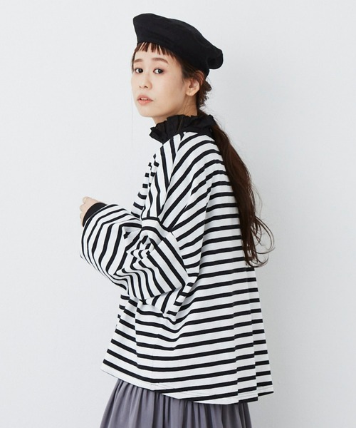 Libra Cue(リブラ キュー)の「リラックスボリュームカットソー(Tシャツ/カットソー・レディース・ホワイト/ブラック/マルチ・FREE)」の19枚目の写真