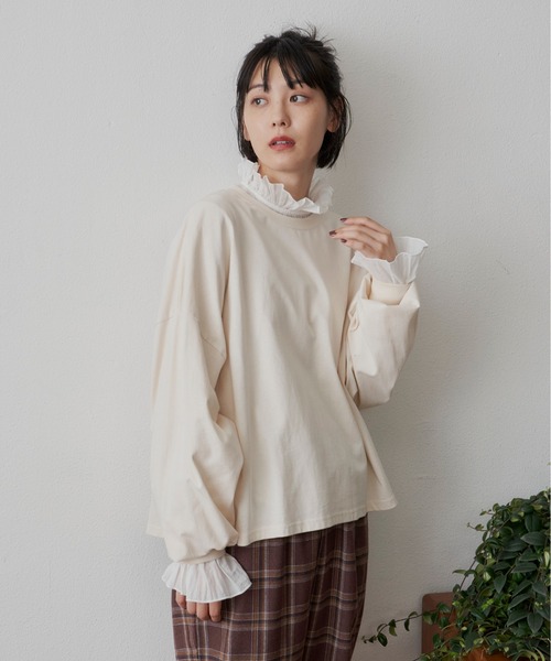 Libra Cue(リブラ キュー)の「リラックスボリュームカットソー(Tシャツ/カットソー・レディース・ホワイト/ブラック/マルチ・FREE)」の22枚目の写真