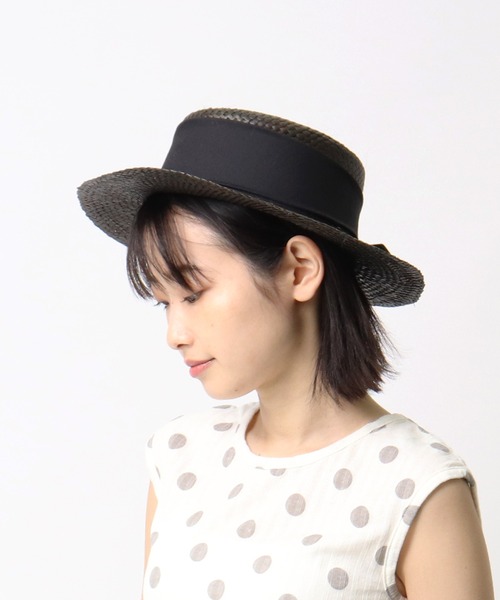 salle de bal(サルデバル)の「∴リボンカンカン帽(ハット・レディース・キャメル/ナチュラル/ブラウン/ブラック・FREE)」の1枚目の写真