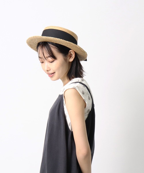 salle de bal(サルデバル)の「∴リボンカンカン帽(ハット・レディース・キャメル/ナチュラル/ブラウン/ブラック・FREE)」の10枚目の写真