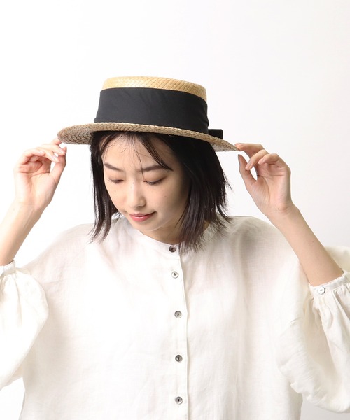 salle de bal(サルデバル)の「∴リボンカンカン帽(ハット・レディース・キャメル/ナチュラル/ブラウン/ブラック・FREE)」の13枚目の写真