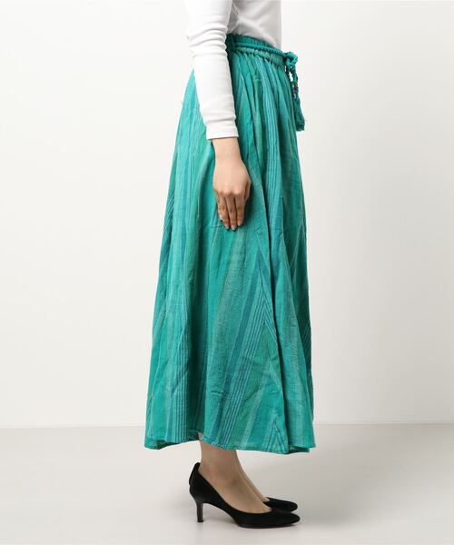 チャイハネ(チャイハネ)の「【チャイハネ】南インド織りモルジブスカート(スカート・レディース・ベージュ/ブラウン/グリーン・FREE)」の9枚目の写真