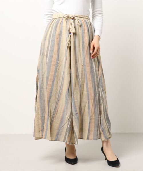 チャイハネ(チャイハネ)の「【チャイハネ】南インド織りモルジブスカート(スカート・レディース・ベージュ/ブラウン/グリーン・FREE)」の5枚目の写真