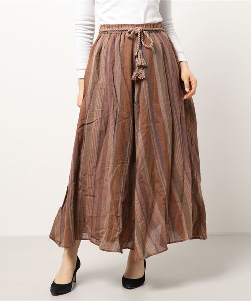 チャイハネ(チャイハネ)の「【チャイハネ】南インド織りモルジブスカート(スカート・レディース・ベージュ/ブラウン/グリーン・FREE)」の16枚目の写真