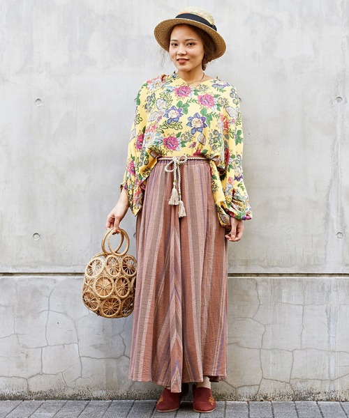 チャイハネ(チャイハネ)の「【チャイハネ】南インド織りモルジブスカート(スカート・レディース・ベージュ/ブラウン/グリーン・FREE)」の17枚目の写真