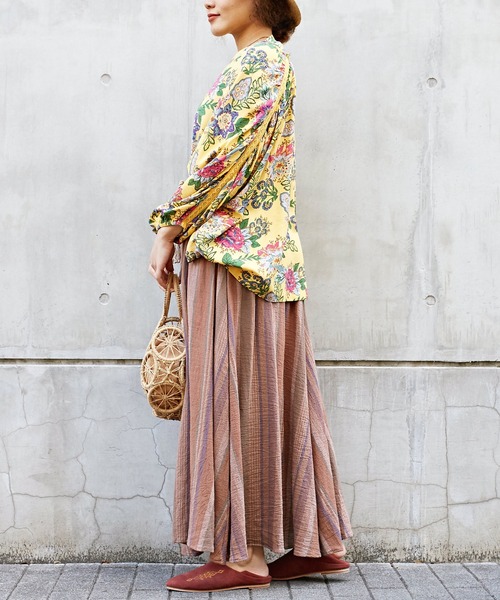 チャイハネ(チャイハネ)の「【チャイハネ】南インド織りモルジブスカート(スカート・レディース・ベージュ/ブラウン/グリーン・FREE)」の18枚目の写真