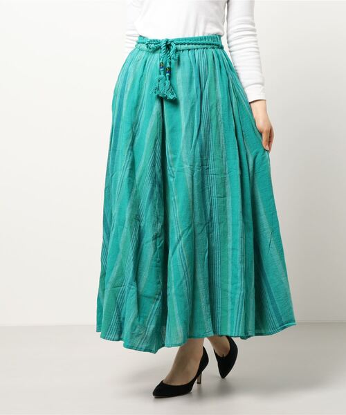 チャイハネ(チャイハネ)の「【チャイハネ】南インド織りモルジブスカート(スカート・レディース・ベージュ/ブラウン/グリーン・FREE)」の15枚目の写真