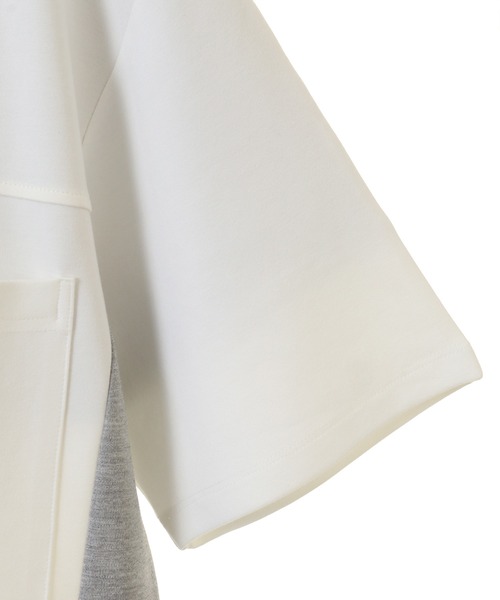 UNION STATION（ユニオンステーション）の「【ポンチ素材】レイヤードシャツ（Tシャツ/カットソー・メンズ・ベージュ/オフホワイト/ブラック・LL/S/L/M）」の6枚目の写真