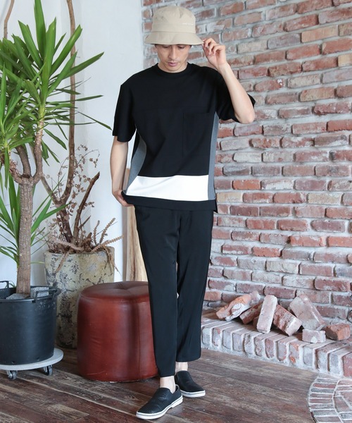 UNION STATION（ユニオンステーション）の「【ポンチ素材】レイヤードシャツ（Tシャツ/カットソー・メンズ・ベージュ/オフホワイト/ブラック・LL/S/L/M）」の11枚目の写真