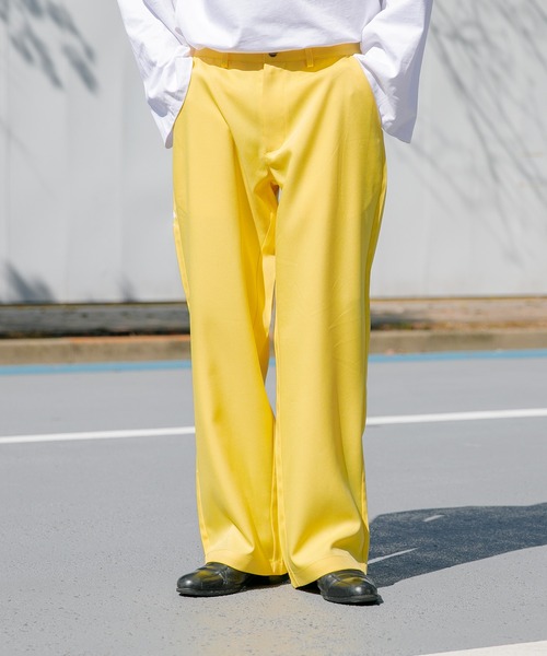 Adoon plain（アドーンプレーン）の「【Adoon plain】ロゴストレートパンツ（その他パンツ・メンズ・ホワイト/ブラック/イエロー・SMALL/MEDIUM/LARGE）」の3枚目の写真