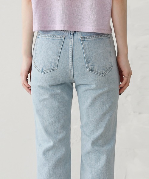 by muni:r(バイ ムニール)の「スリットロングデニム(デニムパンツ・レディース・ブルー/ライトブルー・SMALL/MEDIUM)」の10枚目の写真