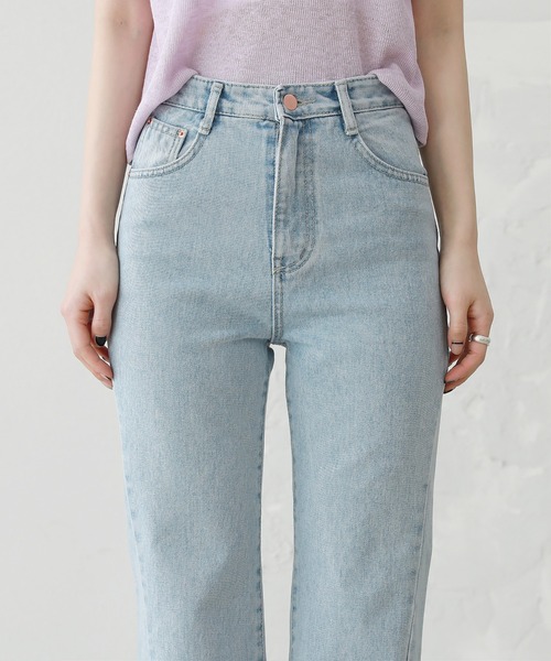 by muni:r(バイ ムニール)の「スリットロングデニム(デニムパンツ・レディース・ブルー/ライトブルー・SMALL/MEDIUM)」の21枚目の写真