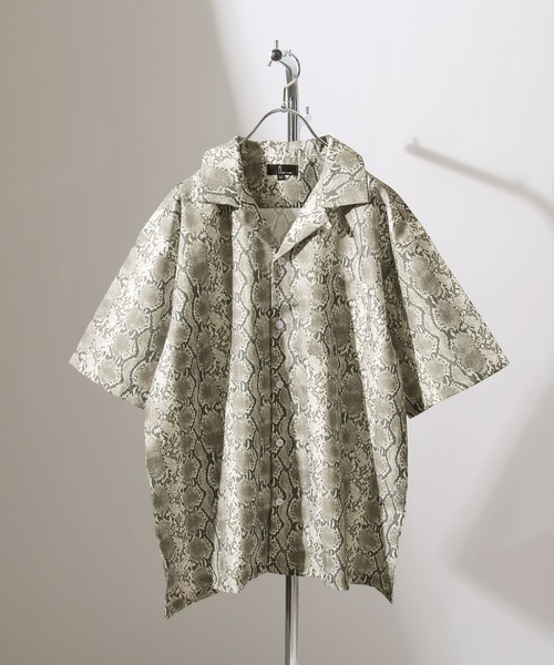 ZIP FIVE（ジップファイブ）の「【ZIP FIVE】高密度ポリトロ半端袖オープンカラーシャツ【ビッグシルエット】（シャツ/ブラウス・メンズ・パープル/カーキ/ブラック系/ブラック系3/ブラック/ブラック系1/ネイビー/ベージュ系/ベージュ/ブルー/ブラック系2/ブラウン/ベージュ系1・LARGE/MEDIUM/X-LARGE）」の9枚目の写真