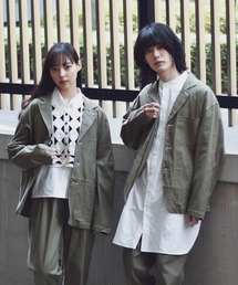 Starting Over | 綿麻ストレッチラペルドステッチ配色テーラードジャケット(テーラードジャケット)