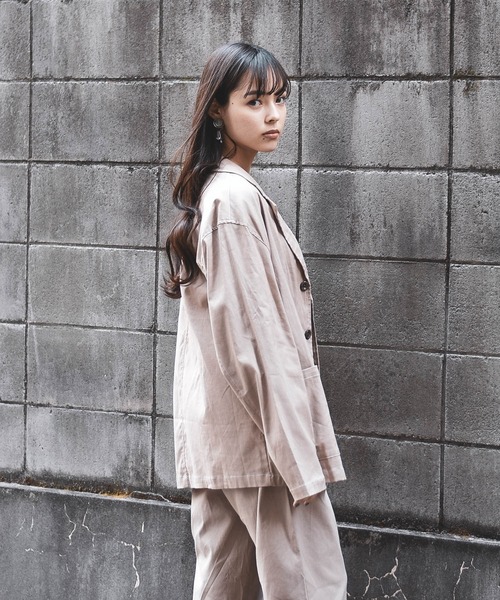 Starting Over（スターティングオーバー）の「綿麻ストレッチラペルドステッチ配色テーラードジャケット（テーラードジャケット・メンズ・ベージュ/ブラック/カーキ/ネイビー/アイボリー・M/XL/L）」の14枚目の写真