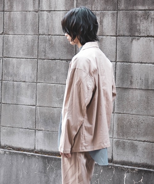 Starting Over（スターティングオーバー）の「綿麻ストレッチラペルドステッチ配色テーラードジャケット（テーラードジャケット・メンズ・ベージュ/ブラック/カーキ/ネイビー/アイボリー・M/XL/L）」の17枚目の写真