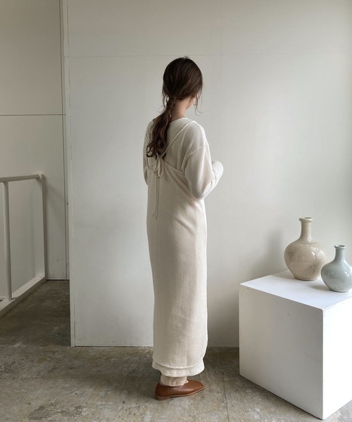 Amiur(エミレ)の「waffle camisole ops(ワンピース・レディース・クリーム・FREE)」の6枚目の写真