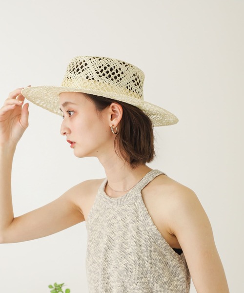 SENSE OF PLACE by URBAN RESEARCH(センスオブプレイスバイアーバンリサーチ)の「スカシアミハット(ハット・レディース・ブラウン/アイボリー/ブラック・ONE)」の2枚目の写真