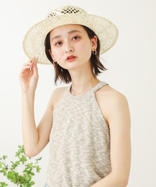 SENSE OF PLACE by URBAN RESEARCH(センスオブプレイスバイアーバンリサーチ)の「スカシアミハット(ハット・レディース・ブラウン/アイボリー/ブラック・ONE)」の6枚目の写真