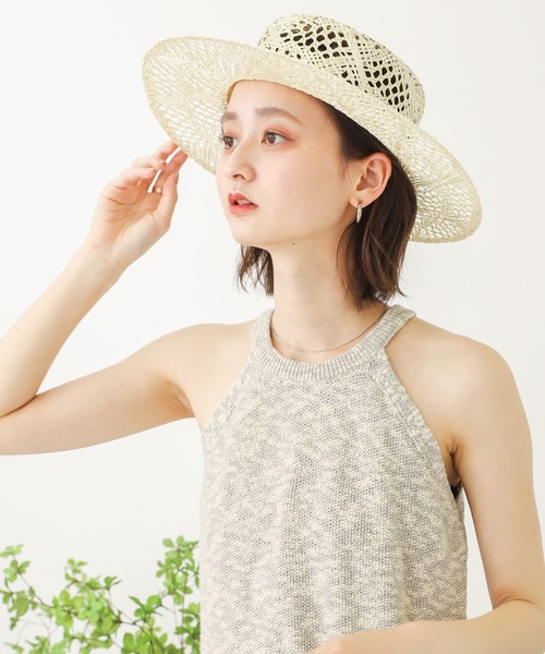 SENSE OF PLACE by URBAN RESEARCH(センスオブプレイスバイアーバンリサーチ)の「スカシアミハット(ハット・レディース・ブラウン/アイボリー/ブラック・ONE)」の4枚目の写真