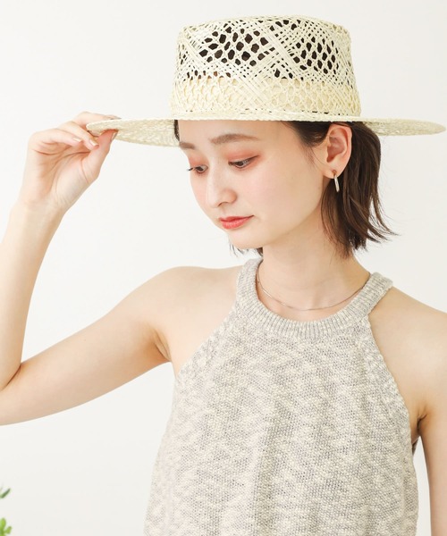 SENSE OF PLACE by URBAN RESEARCH(センスオブプレイスバイアーバンリサーチ)の「スカシアミハット(ハット・レディース・ブラウン/アイボリー/ブラック・ONE)」の5枚目の写真