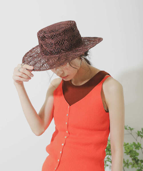 SENSE OF PLACE by URBAN RESEARCH(センスオブプレイスバイアーバンリサーチ)の「スカシアミハット(ハット・レディース・ブラウン/アイボリー/ブラック・ONE)」の10枚目の写真