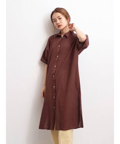 Ungrid（アングリッド）の「サイドスリットロングシャツ（シャツ/ブラウス・レディース・ブラウン/オフホワイト/ブルー・FREE）」の12枚目の写真