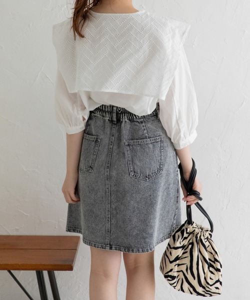 Mysa&Liina（ミーサリーナ）の「ビックセーラーカラーブラウス（シャツ/ブラウス・レディース・ブラック/オフホワイト/グレイッシュベージュ・M）」の7枚目の写真