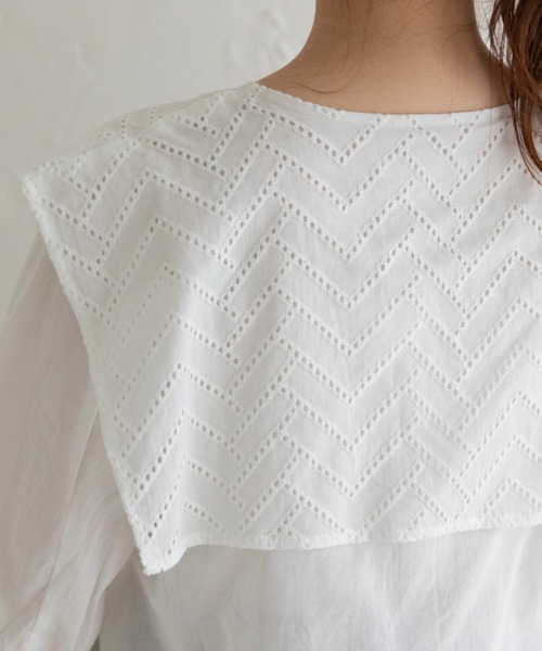 Mysa&Liina（ミーサリーナ）の「ビックセーラーカラーブラウス（シャツ/ブラウス・レディース・ブラック/オフホワイト/グレイッシュベージュ・M）」の11枚目の写真