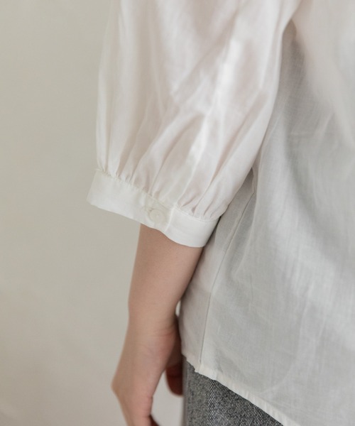 Mysa&Liina（ミーサリーナ）の「ビックセーラーカラーブラウス（シャツ/ブラウス・レディース・ブラック/オフホワイト/グレイッシュベージュ・M）」の12枚目の写真