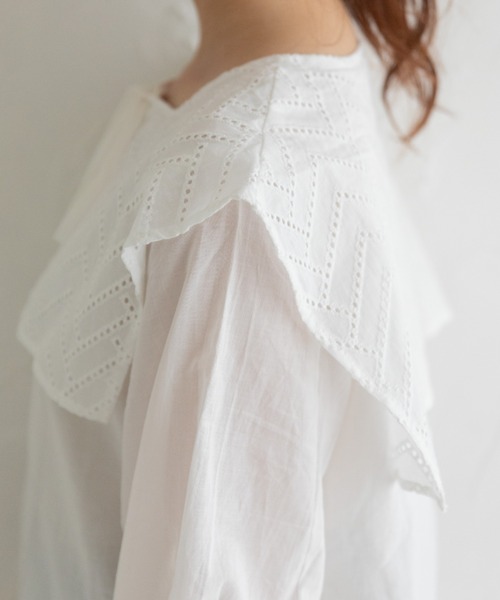 Mysa&Liina（ミーサリーナ）の「ビックセーラーカラーブラウス（シャツ/ブラウス・レディース・ブラック/オフホワイト/グレイッシュベージュ・M）」の13枚目の写真