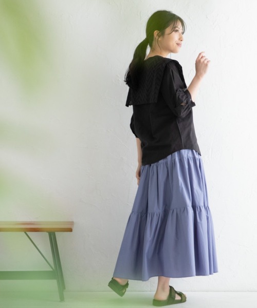 Mysa&Liina（ミーサリーナ）の「ビックセーラーカラーブラウス（シャツ/ブラウス・レディース・ブラック/オフホワイト/グレイッシュベージュ・M）」の21枚目の写真