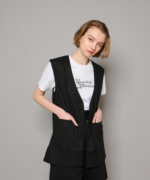 CIAOPANIC（チャオパニック）の「リネンジレ（ベスト・レディース・ブラック/テラコッタ/ベージュ・FREE）」の2枚目の写真