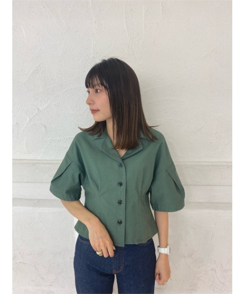 ブラウス シャツ Sway Back Tuck シャツ レディース シャツ ブラウス 春夏 レディース スキッパー トップス ロール