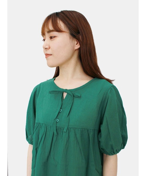ehka sopo（エヘカソポ）の「前後着ティアードブラウス（シャツ/ブラウス・レディース・グリーン/オフホワイト/ダークブラウン・ﾌﾘ-）」の8枚目の写真
