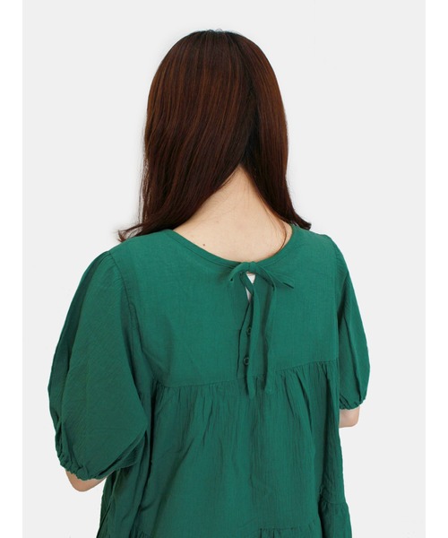 ehka sopo（エヘカソポ）の「前後着ティアードブラウス（シャツ/ブラウス・レディース・グリーン/オフホワイト/ダークブラウン・ﾌﾘ-）」の10枚目の写真