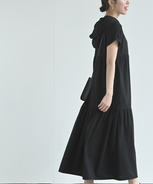 rps（アールピーエス）の「ティアードパーカーワンピース（ワンピース・レディース・ブラック/ベージュ/ブラウン・M）」の4枚目の写真