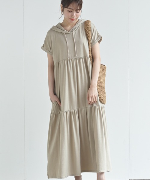 rps（アールピーエス）の「ティアードパーカーワンピース（ワンピース・レディース・ブラック/ベージュ/ブラウン・M）」の12枚目の写真