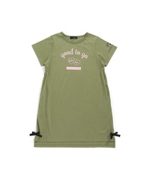 接触冷感リボン付きスリットワンピース