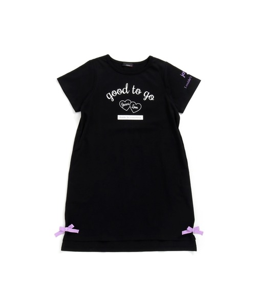 JENNI love（ジェニィラブ）の「接触冷感リボン付きスリットワンピース（ワンピース・キッズ・ブラック/カーキ/パープル・150cm/160cm/140cm/130cm）」の7枚目の写真