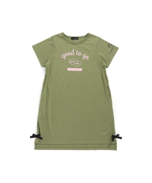 JENNI love（ジェニィラブ）の「接触冷感リボン付きスリットワンピース（ワンピース・キッズ・ブラック/カーキ/パープル・150cm/160cm/140cm/130cm）」の9枚目の写真