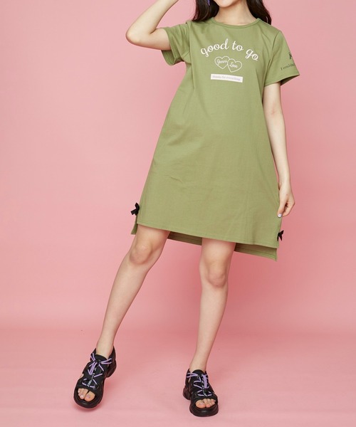 JENNI love（ジェニィラブ）の「接触冷感リボン付きスリットワンピース（ワンピース・キッズ・ブラック/カーキ/パープル・150cm/160cm/140cm/130cm）」の21枚目の写真