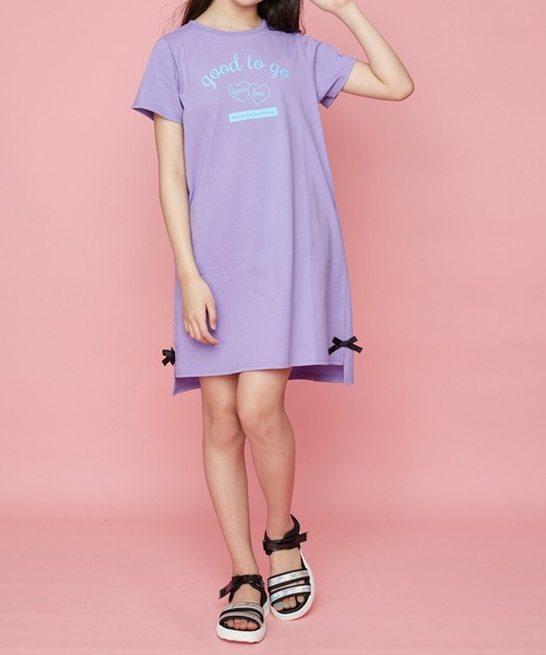 JENNI love（ジェニィラブ）の「接触冷感リボン付きスリットワンピース（ワンピース・キッズ・ブラック/カーキ/パープル・150cm/160cm/140cm/130cm）」の22枚目の写真