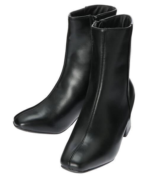 AMERICAN HOLIC（アメリカンホリック）の「ふっくらクッションチャンキーヒールショートブーツ（ブーツ・レディース・ブラウン/グレイッシュベージュ/ブラック/アイボリー・M/S/L）」の21枚目の写真