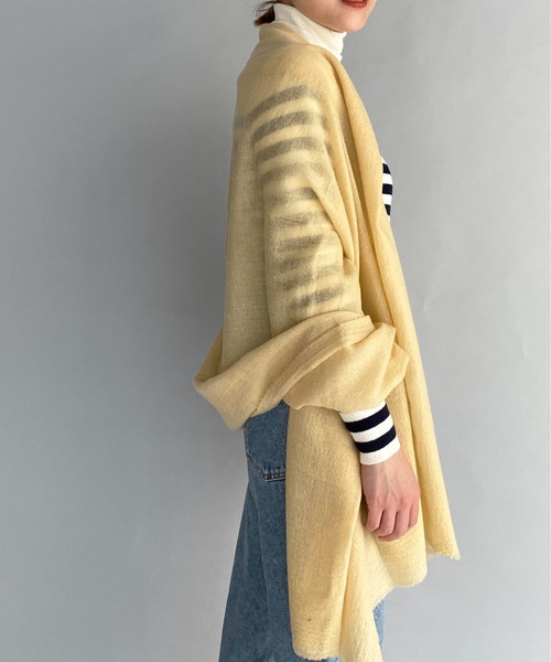 PICCIN（ピッチン）の「ウール混軽ふわストール（ストール/ショール・レディース・ベージュ/イエロー/ブルー・FREE）」の7枚目の写真