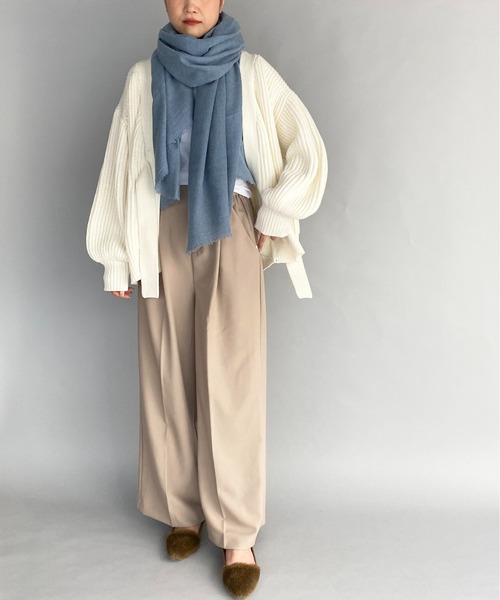 PICCIN（ピッチン）の「ウール混軽ふわストール（ストール/ショール・レディース・ベージュ/イエロー/ブルー・FREE）」の17枚目の写真