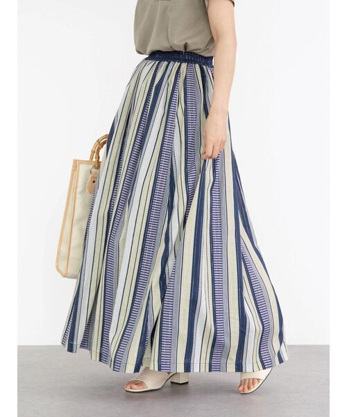 ELENCARE DUE(エレンカーレデュエ)の「・ELENCARE DUEマルチストライプスカート*(スカート・レディース・チャコールグレー/ネイビー/パープル・FREE)」の5枚目の写真