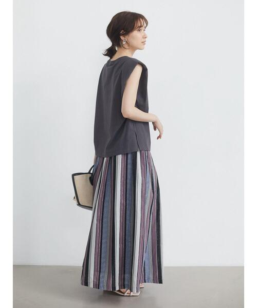 ELENCARE DUE(エレンカーレデュエ)の「・ELENCARE DUEマルチストライプスカート*(スカート・レディース・チャコールグレー/ネイビー/パープル・FREE)」の7枚目の写真