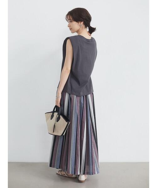 ELENCARE DUE(エレンカーレデュエ)の「・ELENCARE DUEマルチストライプスカート*(スカート・レディース・チャコールグレー/ネイビー/パープル・FREE)」の8枚目の写真